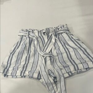 Forever 21 Blue and White Striped High Waist Shorts